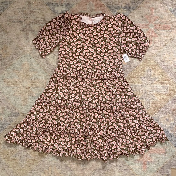 NWT and BOGO!! Kidpik Brown Daisy Ruffle Tiered Dress - Picture 2 of 10
